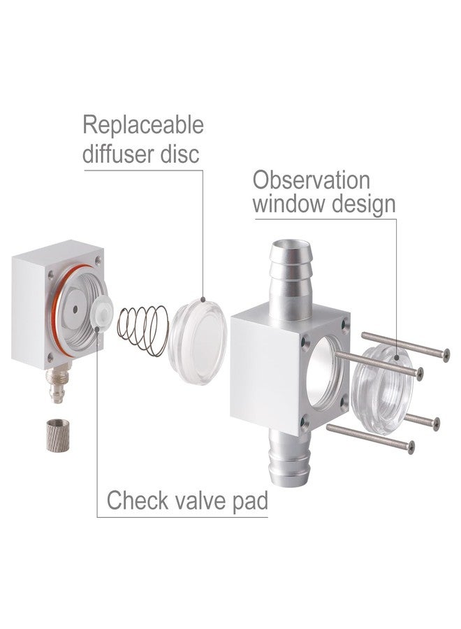Clscea External Inline CO2 Diffuser Atomizer Aluminum Alloy for Planted Aquarium 12 mm - Image 3